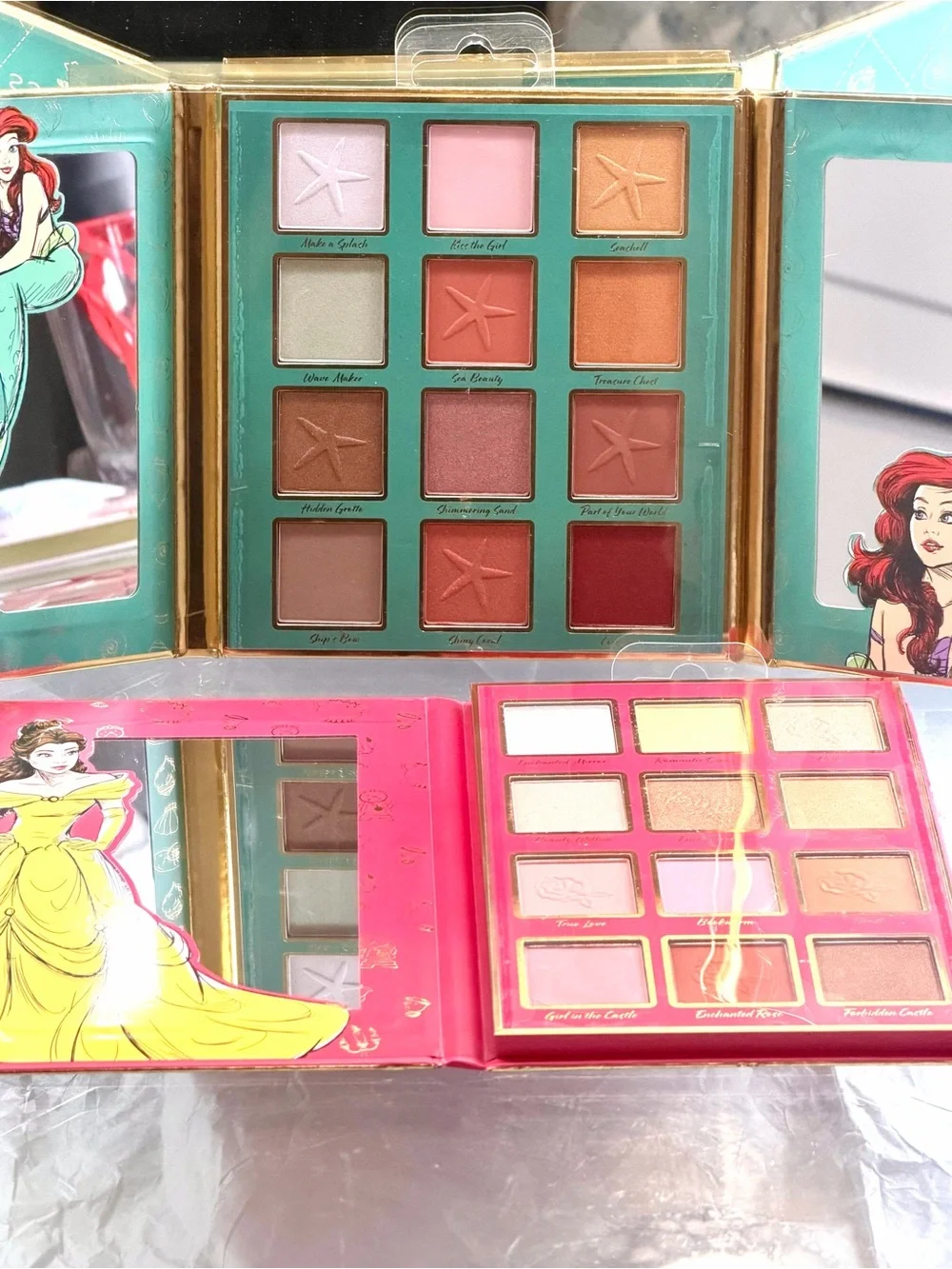 Disney Princess Eyeshadow Palettes - Pink & Teal Packaging